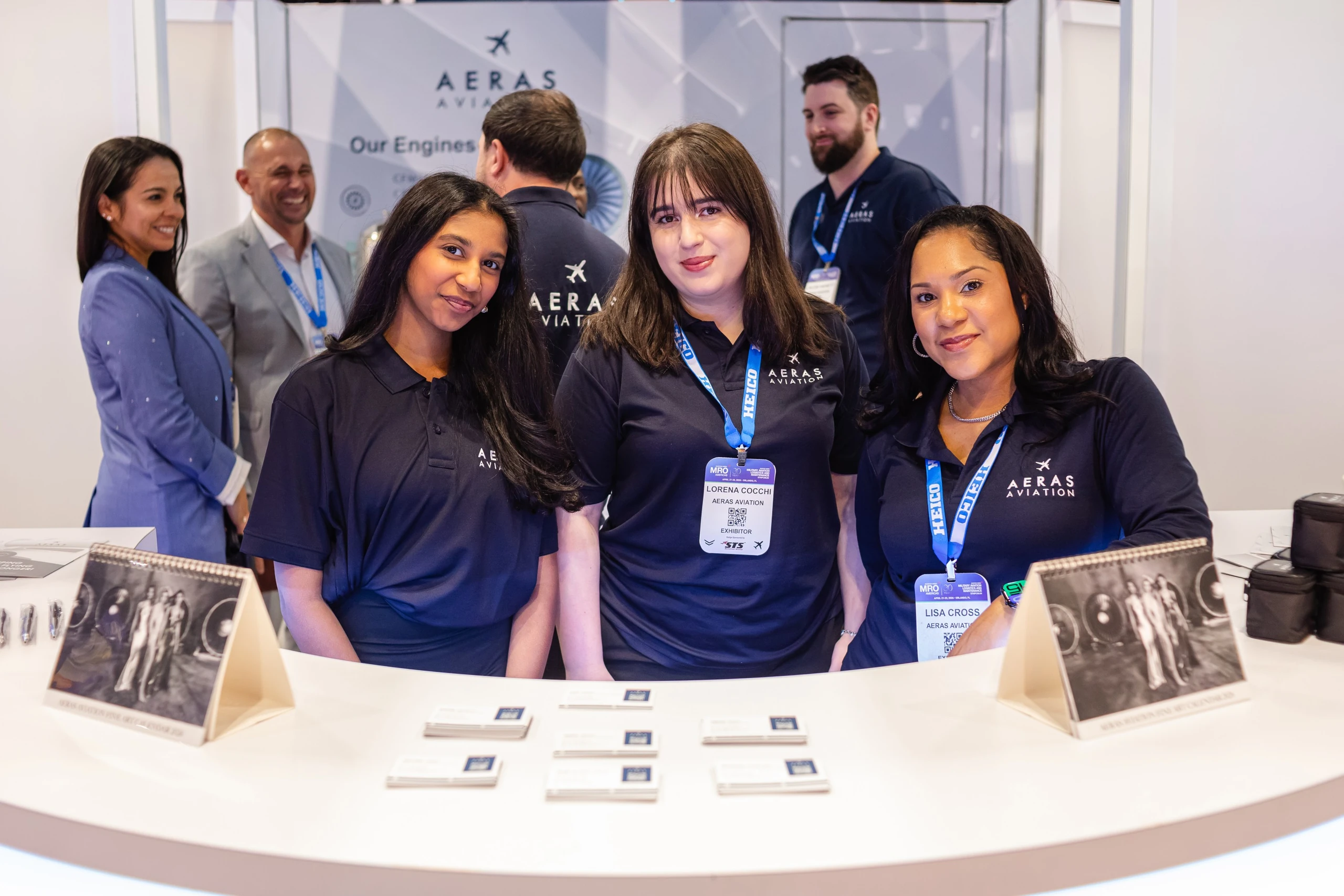 Aeras Aviation booth — client conversations