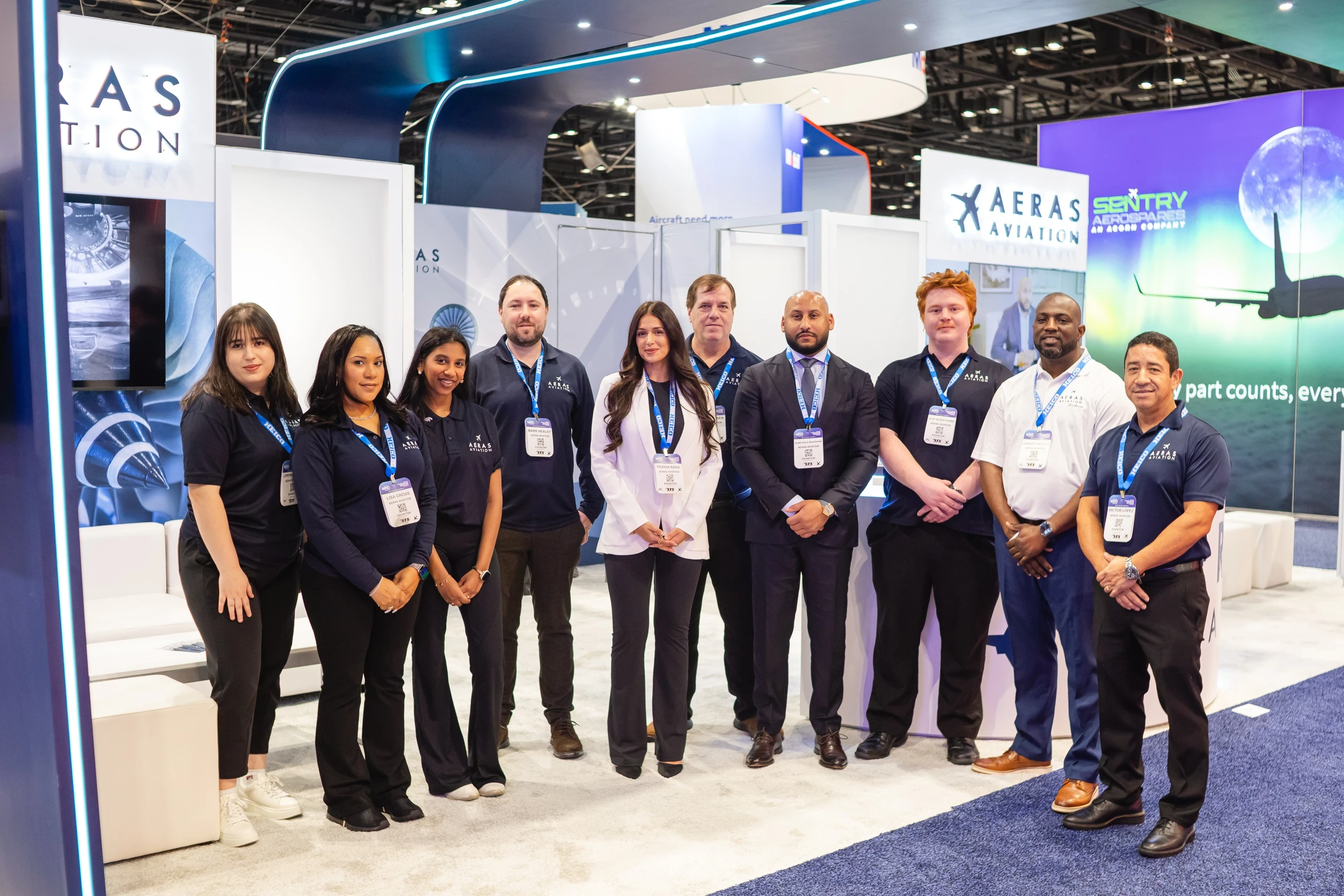 Aeras Aviation team at MRO Americas booth